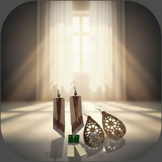 koka un ādas auskari