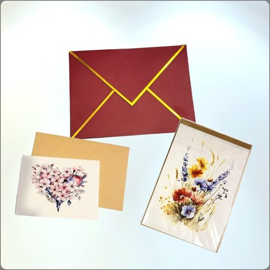 kartiņas ar aploksnēm un aploksnes  