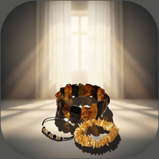 браслеты с янтарем