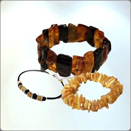 браслеты с янтарем