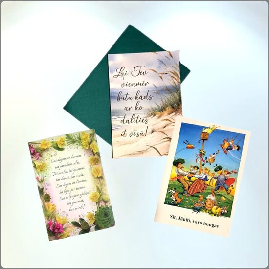kartiņas ar vēlējumiem un uzrakstiem