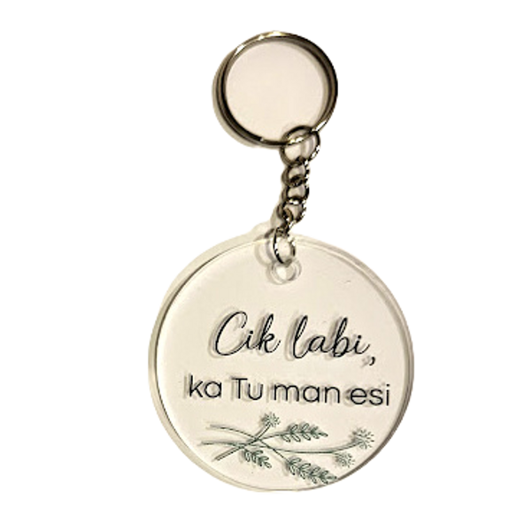 organic glass key chains