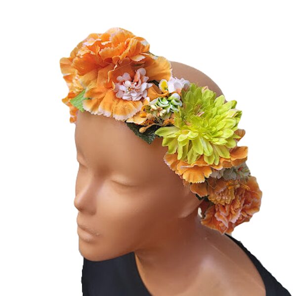 wreaths of artificial flowers