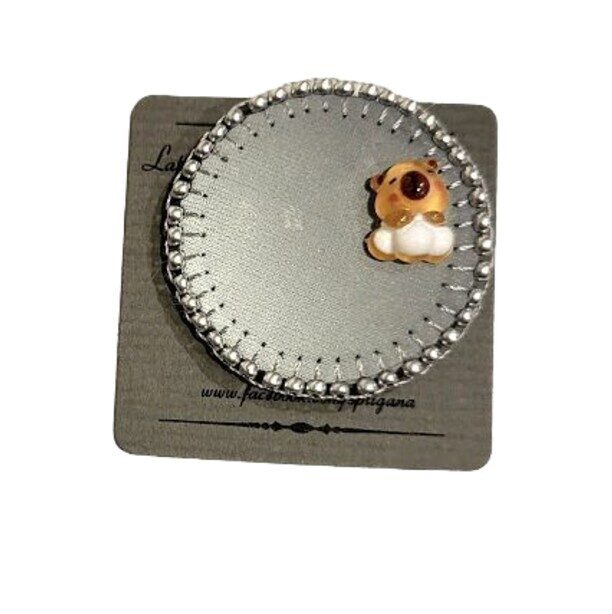 Capybara-2 Brooch with Reflective Effect (3 cm)