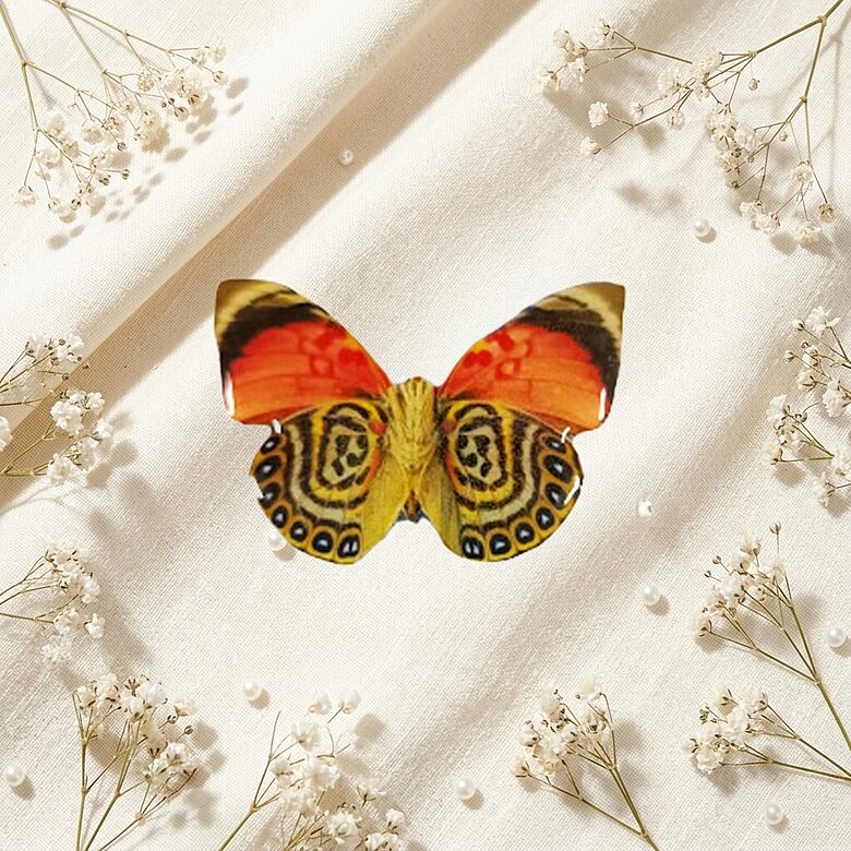 Handmade butterfly brooch "Tropical Night"