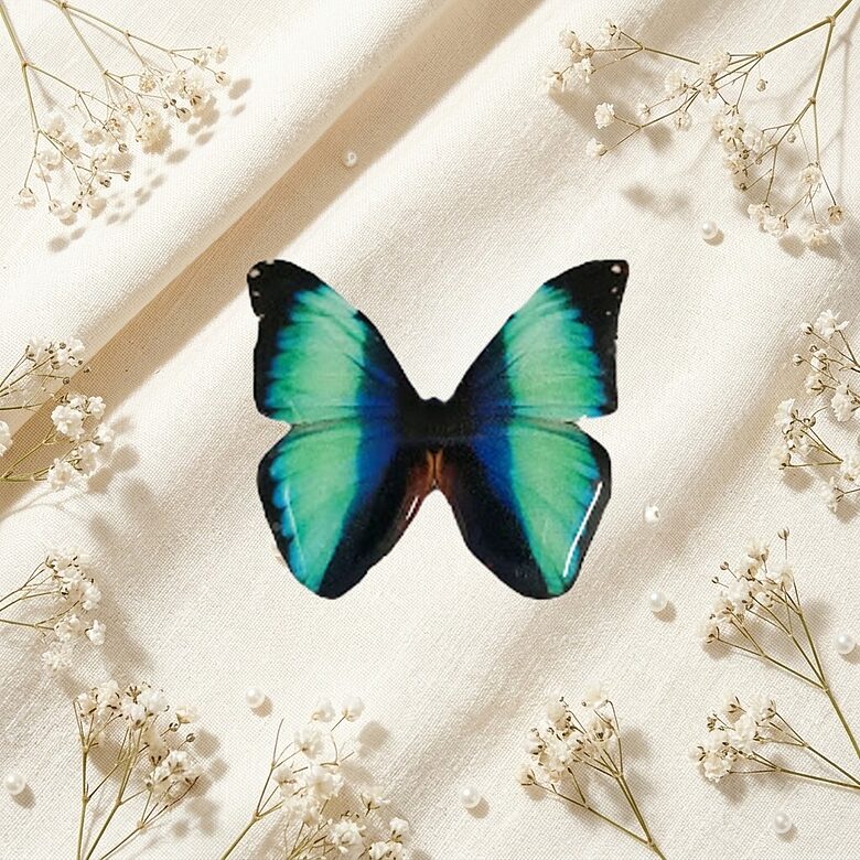 Handmade butterfly brooch “Blue Symphony”