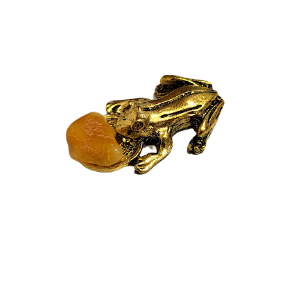 Happiness / money frog with amber