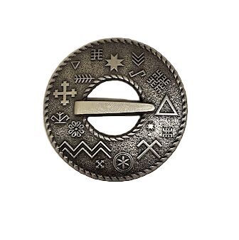 Brooch "Symbols of Strength" – 3.7 cm Silver Color 190901