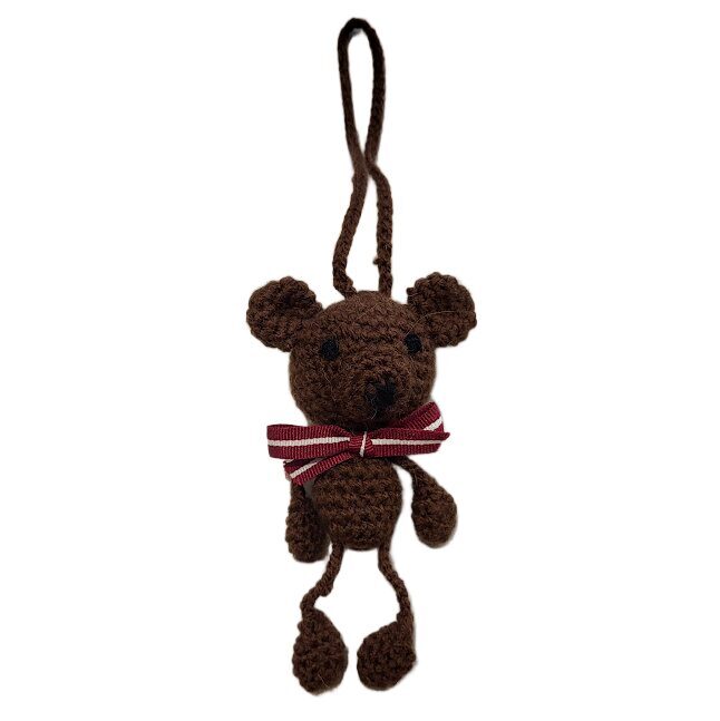Hand-crocheted Teddy Bear with Latvian Ribbon (15 cm) 55401