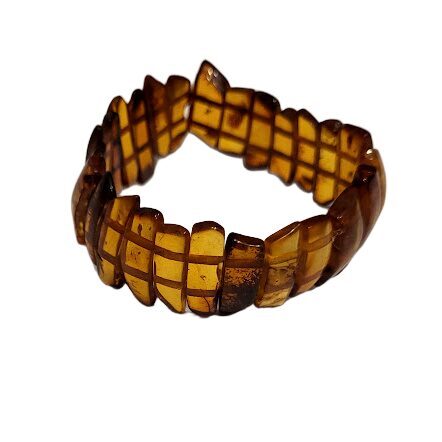 Янтарный браслет "Золотая Основательность" 