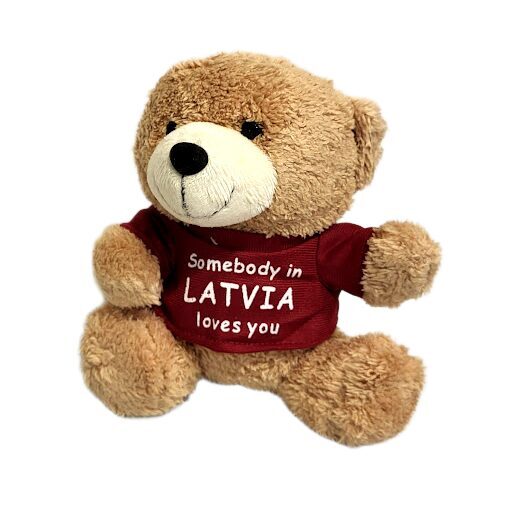 Plush Teddy Bear "Somebody in LATVIA loves you" (16 cm) 514301