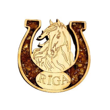 Деревянный магнит с янтарём – Латвия / Рига 673504