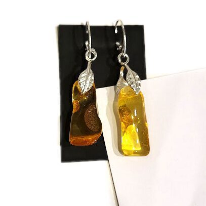 Серьги с янтарем 675206