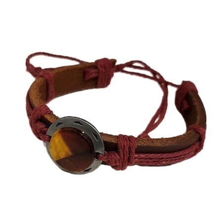 Кожаный браслет «Янтарная мозаика» 1201002
