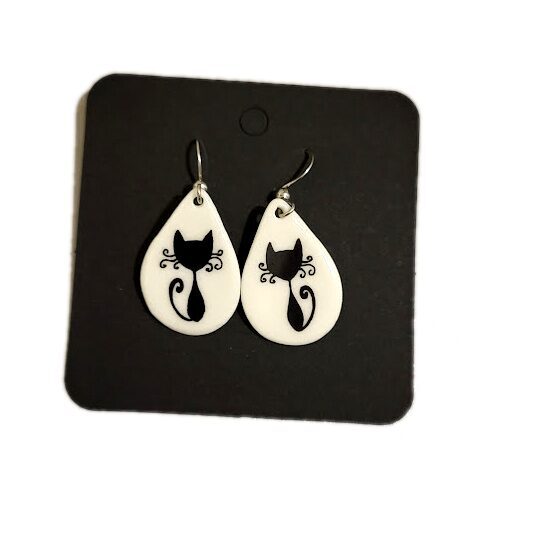 Porcelain earrings Cat 750207