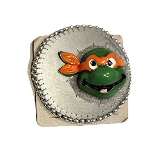 Reflective Ninja Turtle Brooch with Orange Bandana (4.5 cm)