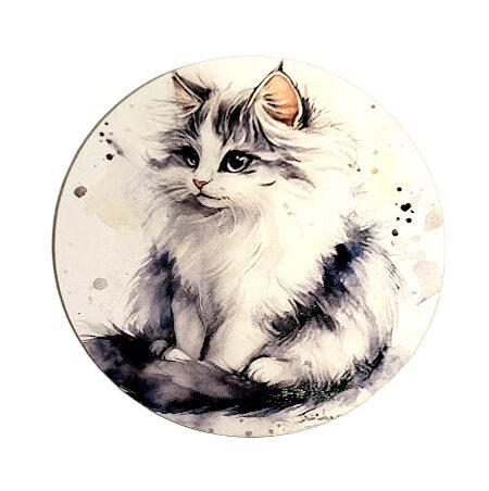 Veneered glazed tray "Cat personalities" 0519528