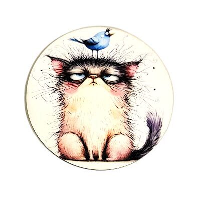 Veneered glazed tray "Cat personalities" 0519543