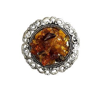 Brooch "Amber Mosaic" (4 cm)5 