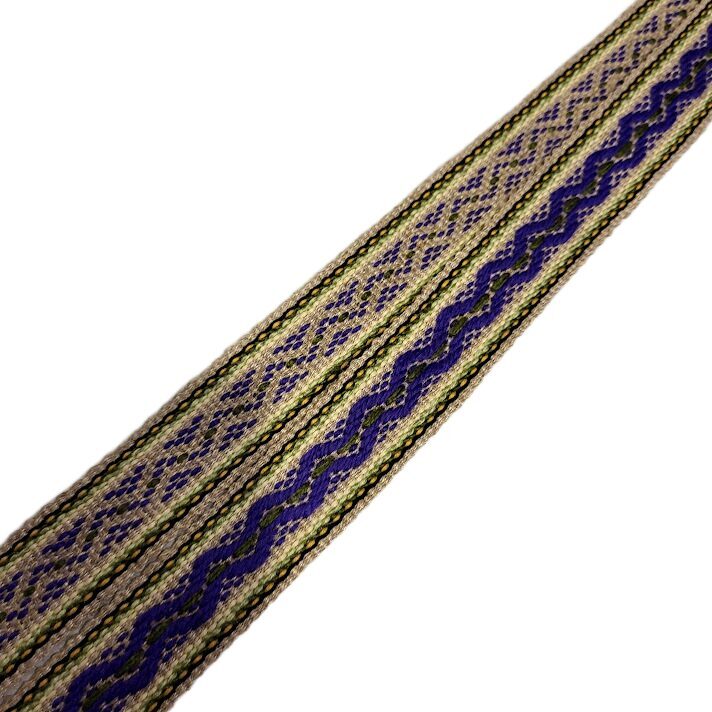 Handmade Woolen Sash on Linen Base "Māra's Zigzag"