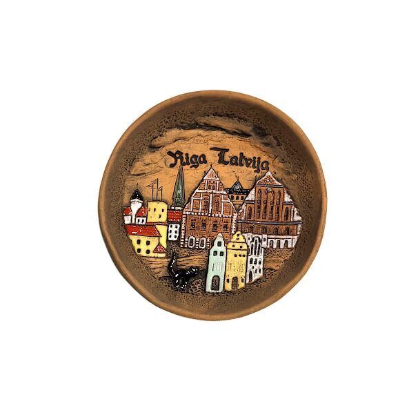 Decorative souvenir plate "Riga Motif" (12 cm) 