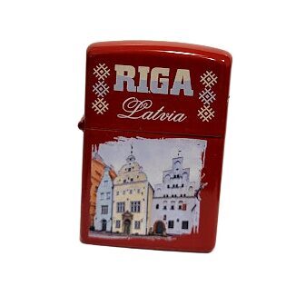 Souvenir lighter "Old Riga View" (Red) 