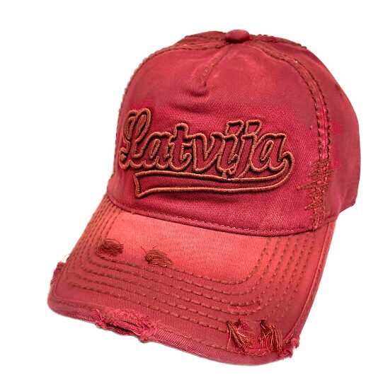 Кепка с козырьком «Latvia» (Бордовая) 