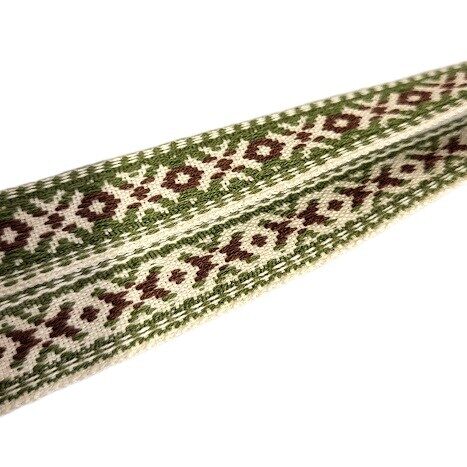 Stylized Ribbon "Akas zīme" (green/brown) 