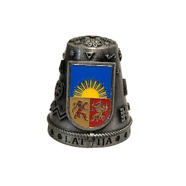 Металлический сувенирный наперсток с символами силы «Герб Латвии» 