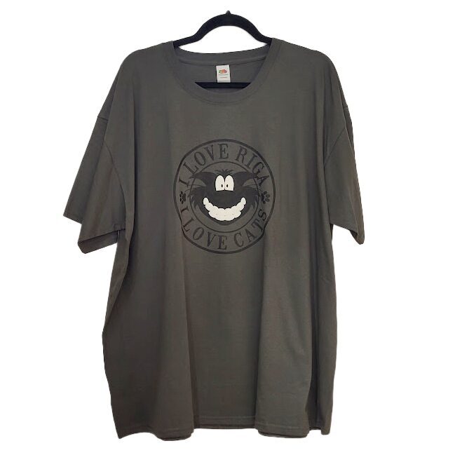 T-shirt I LOVE RIGA – I LOVE CATS (Olive Green) - size XXL
