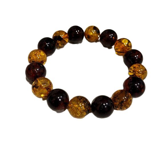 Exclusive Baltic Amber Contrasting Bracelet "Evening Glow" 