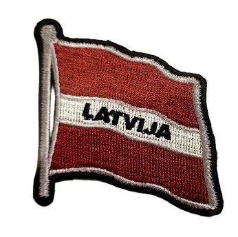 Izšūta uzšuve "LATVIJA" 5,5x5,5  cm