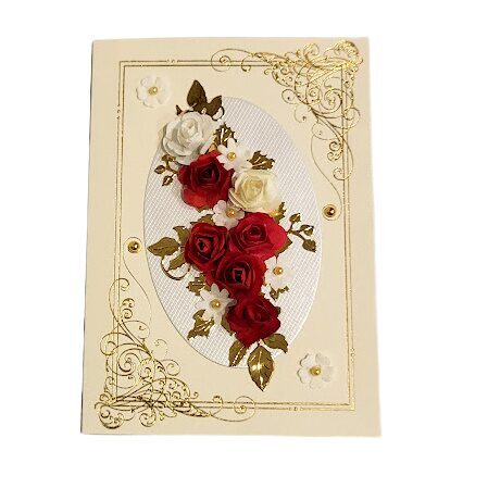 Roku darba apsveikuma kartiņa "Rozes" (10 x 15 cm) 230603 