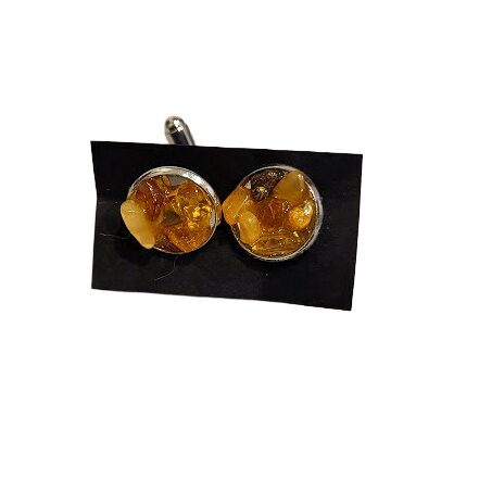 запонки «Классический янтарь» -7