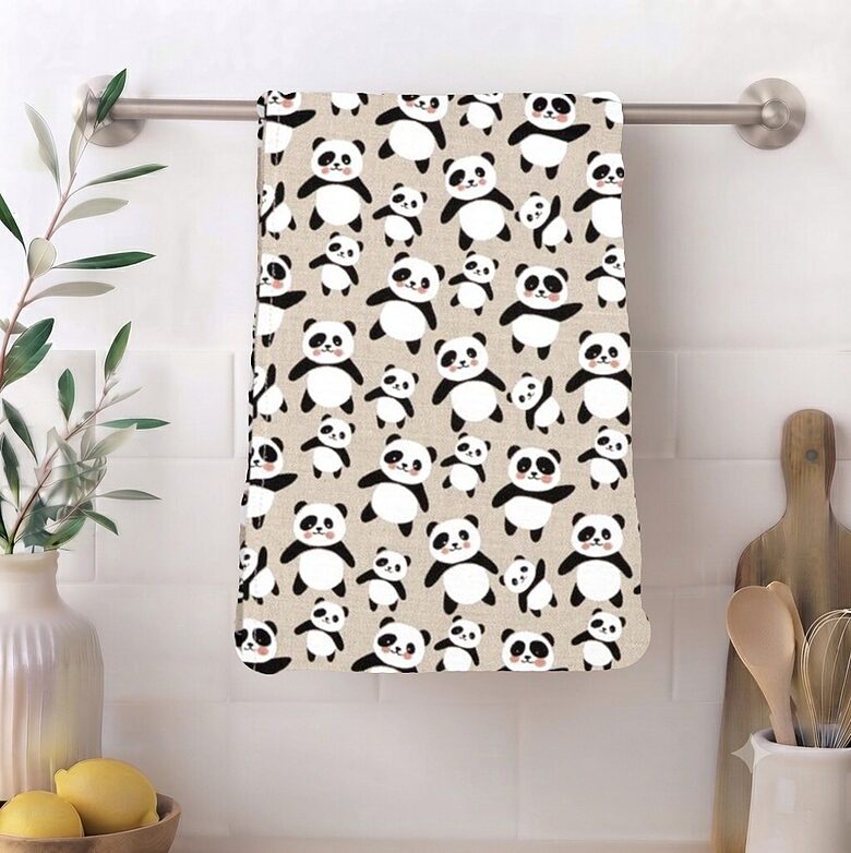 Virtuves dvielis ar apdruku Panda