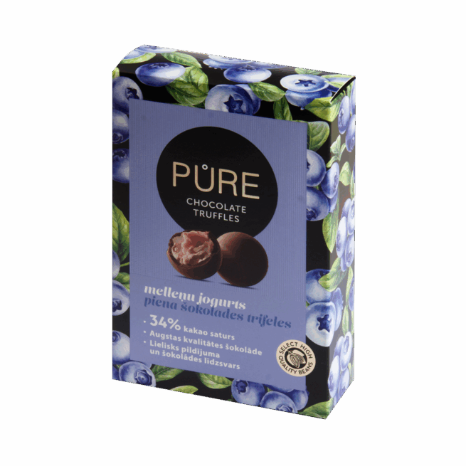 Milky Chocolate Truffles «PURE» с чернично-йогуртовым кремом (148 г) 