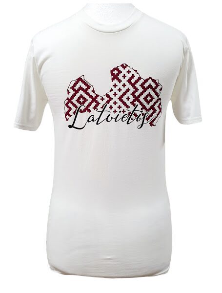 t-krekls "Latvietis Latvijā" (balts)