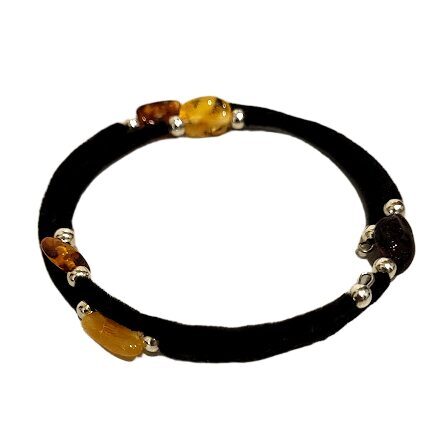 Eleganta samta spirāles aproce ar Baltijas dzintaru 671802 