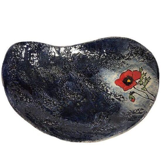 Clay dessert plate "Poppy" (23x16 cm) 1870701 