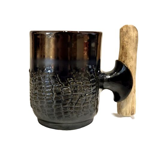 Keramikas krūze ar brieža raga rokturi 481003