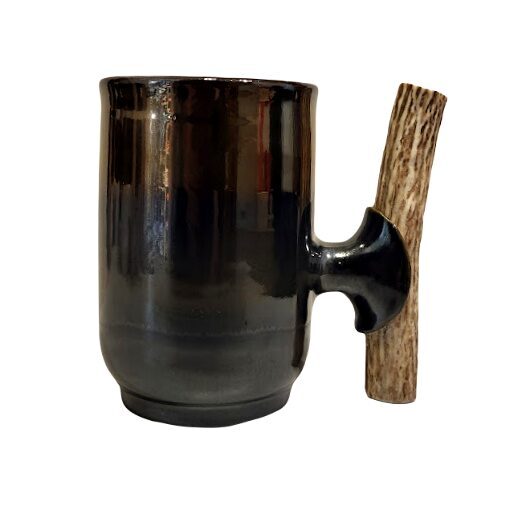 Keramikas krūze ar brieža raga rokturi 481002