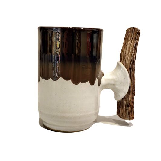 Keramikas krūze ar brieža raga rokturi 481004