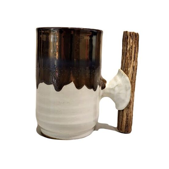 Keramikas krūze ar brieža raga rokturi 481005