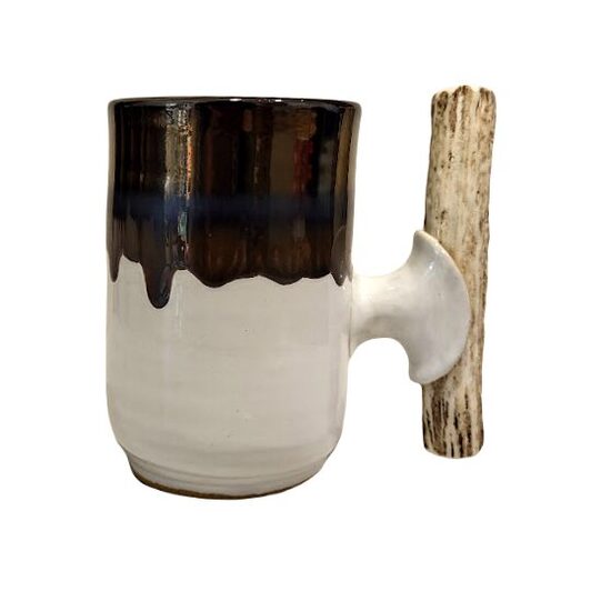 Keramikas krūze ar brieža raga rokturi 481009