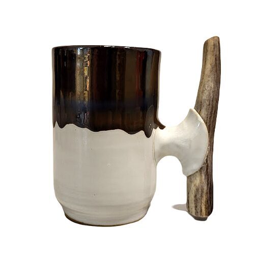 Keramikas krūze ar brieža raga rokturi 481010