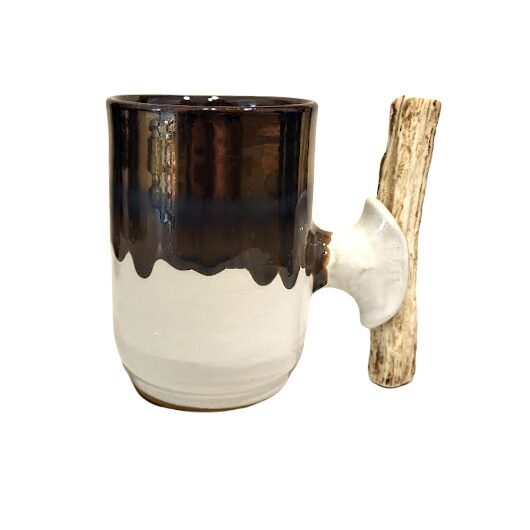 Keramikas krūze ar brieža raga rokturi 480306