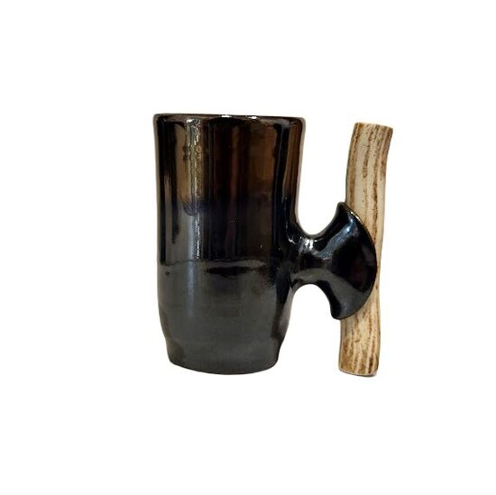 Keramikas krūze ar brieža raga rokturi 480304