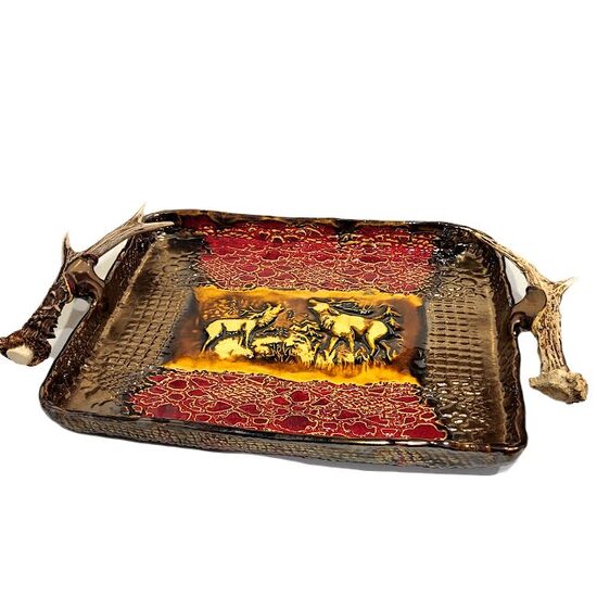 Глиняная тарелка - поднос 483002