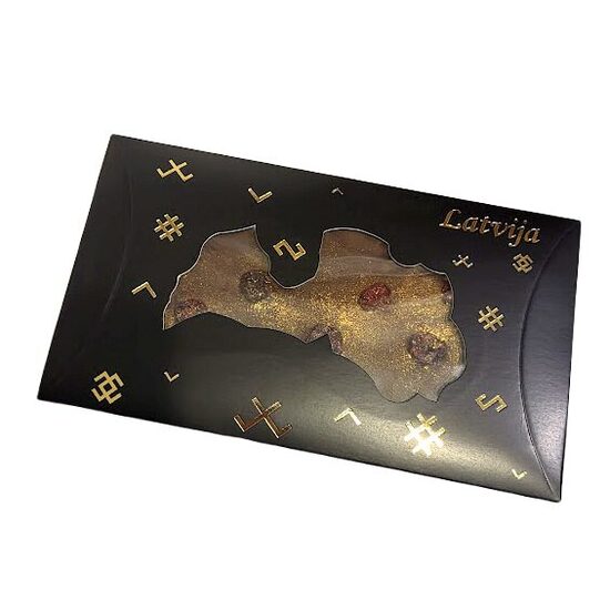 Темный шоколад с сушеной вишней и золотом