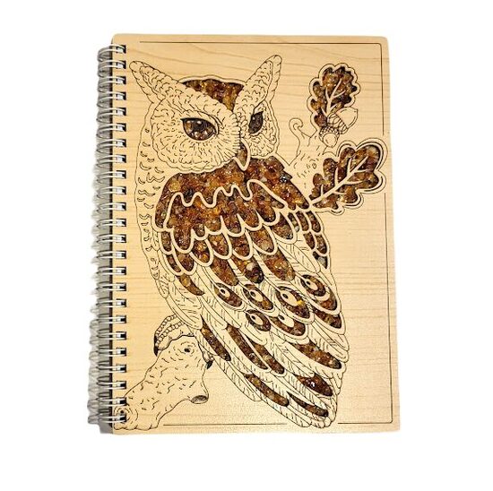 Деревянный блокнот с янтарной обложкой 670301